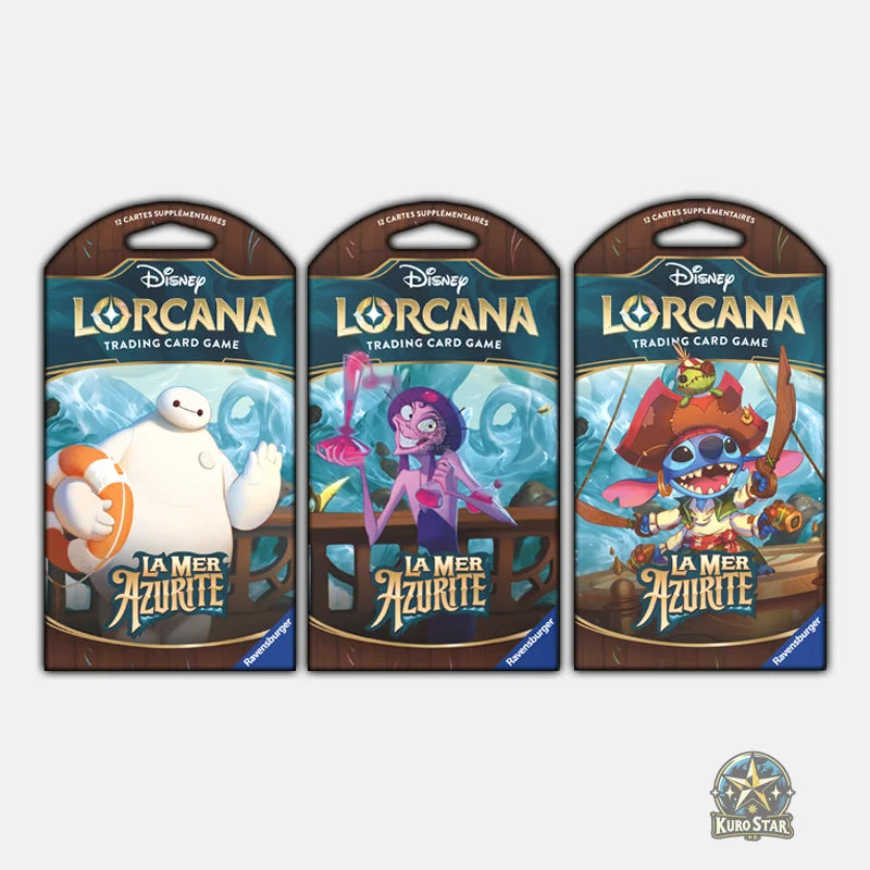 Lorcana Lot de 3 Boosters sous blister La Mer Azurite