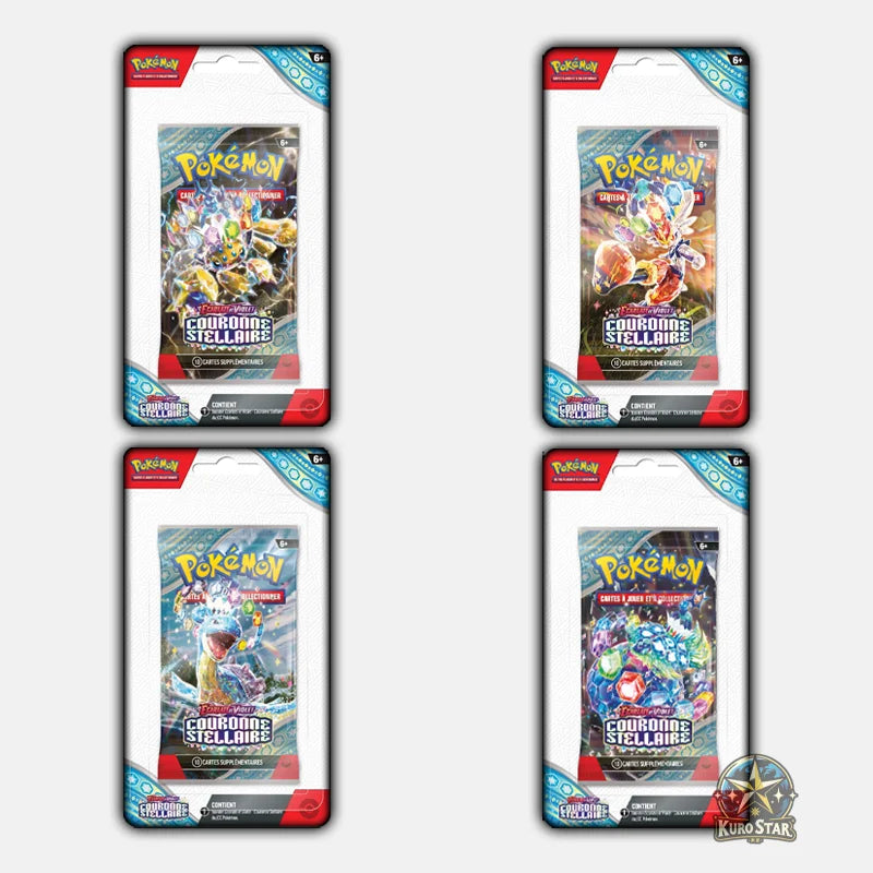 Pokemon Lot de 4 boosters sous blister EV7 Couronne Stellaire