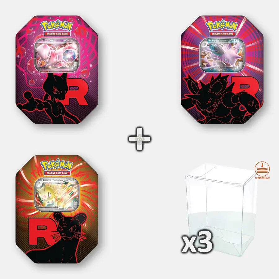 Pack Team Rocket : 3 Pokebox + 3 Protections