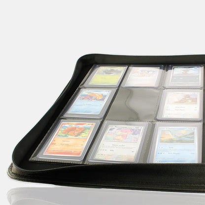 Portfolio TopLoader texture velours Gris 360 pochettes - Phoenix Shield