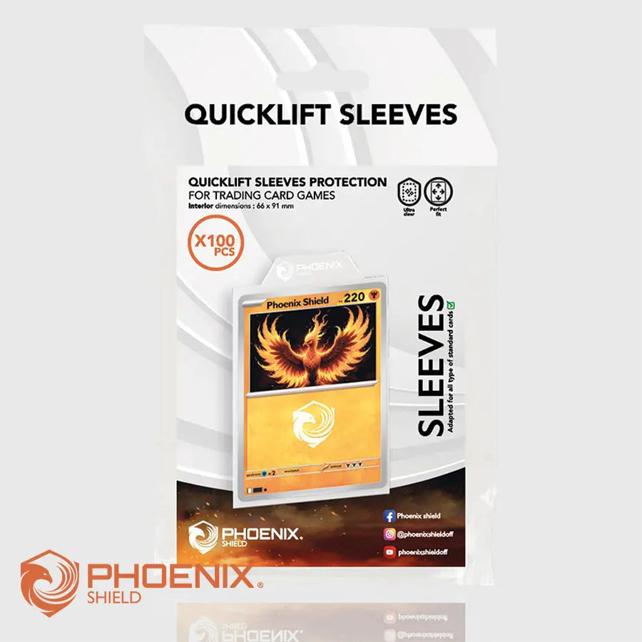 Paquet 100 Sleeves Languette (Quicklift Sleeves)- Phoenix Shield