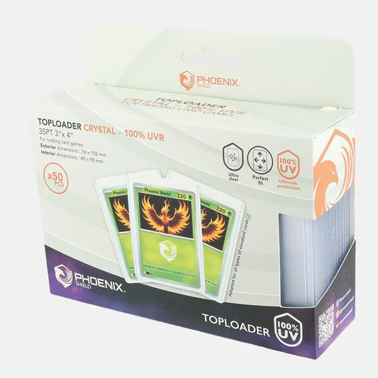 Paquet 50 TopLoader Crystal 100% UV - Phoenix Shield