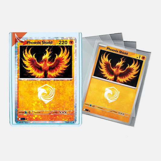 Paquet 100 TopLoader Crystal + 100 Sleeves - Phoenix Shield