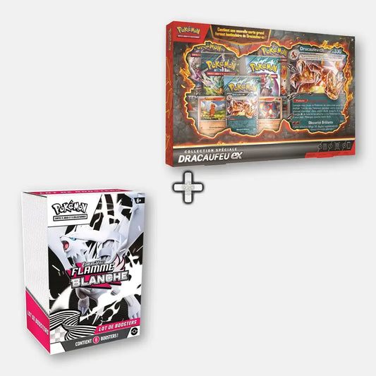 Pokemon Pack EV10.5 - Bundle Flamme Blanche + Coffret Dracaufeu
