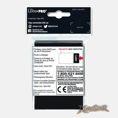 Paquet de 50 protèges cartes PRO-Matte Noire - Ultra Pro